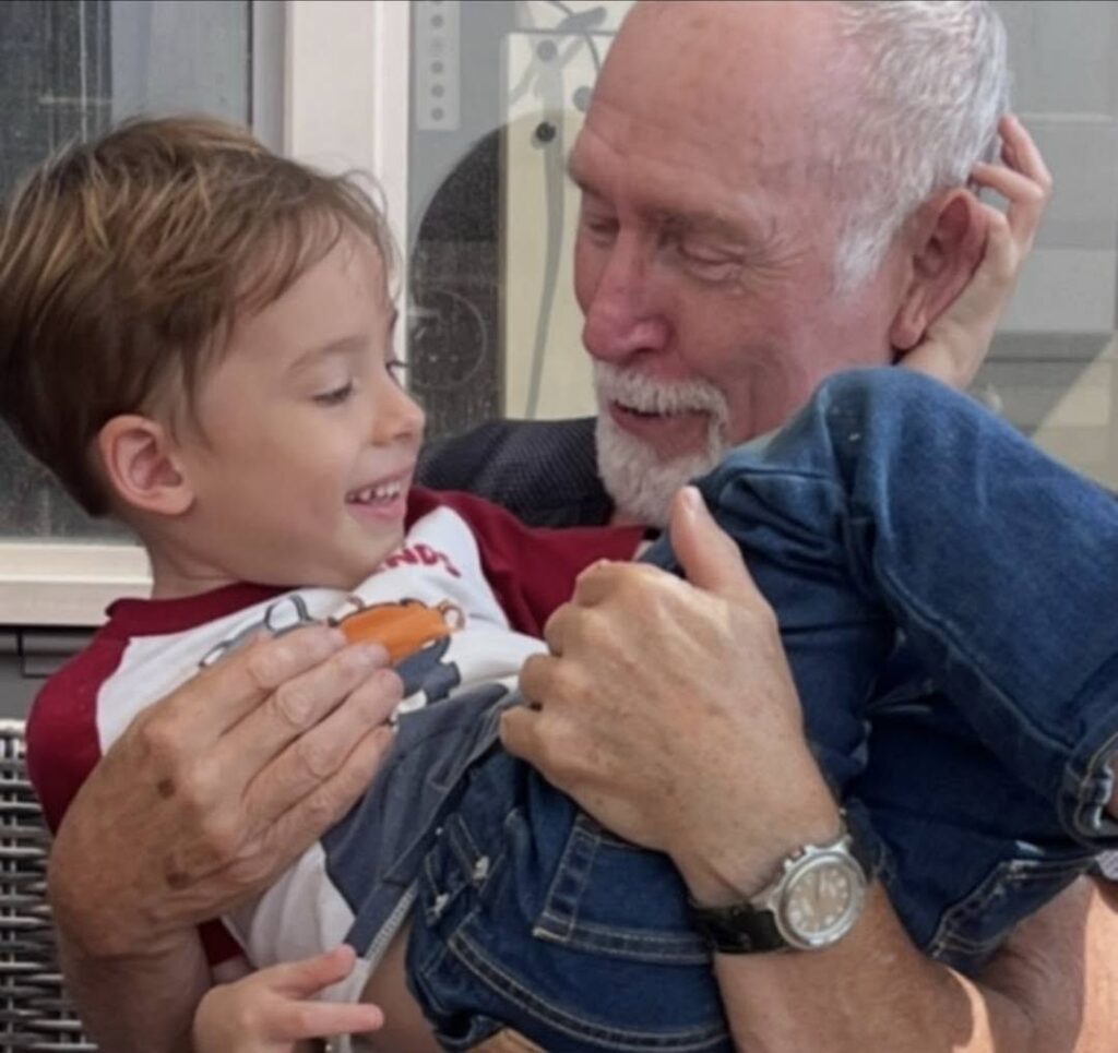 Dani and grandfather at ontario retirement home