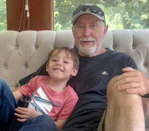 Grandson dani with Grandfather Ken in Ontario retirement home